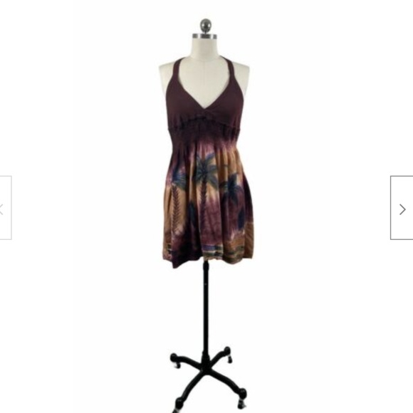 Indian Tropical Fashions Dresses & Skirts - Indian Tropical Fashion Burgundy Halter Dress S/M